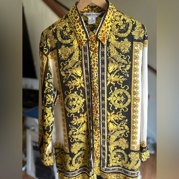 Vintage Italian Paolo Santini - Italian - Versace Baroque Style Print - Size 16 - Picture 8 of 9